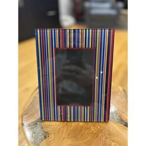 Fetco Home Design Glass Photo Frame with Multi-Color Stri